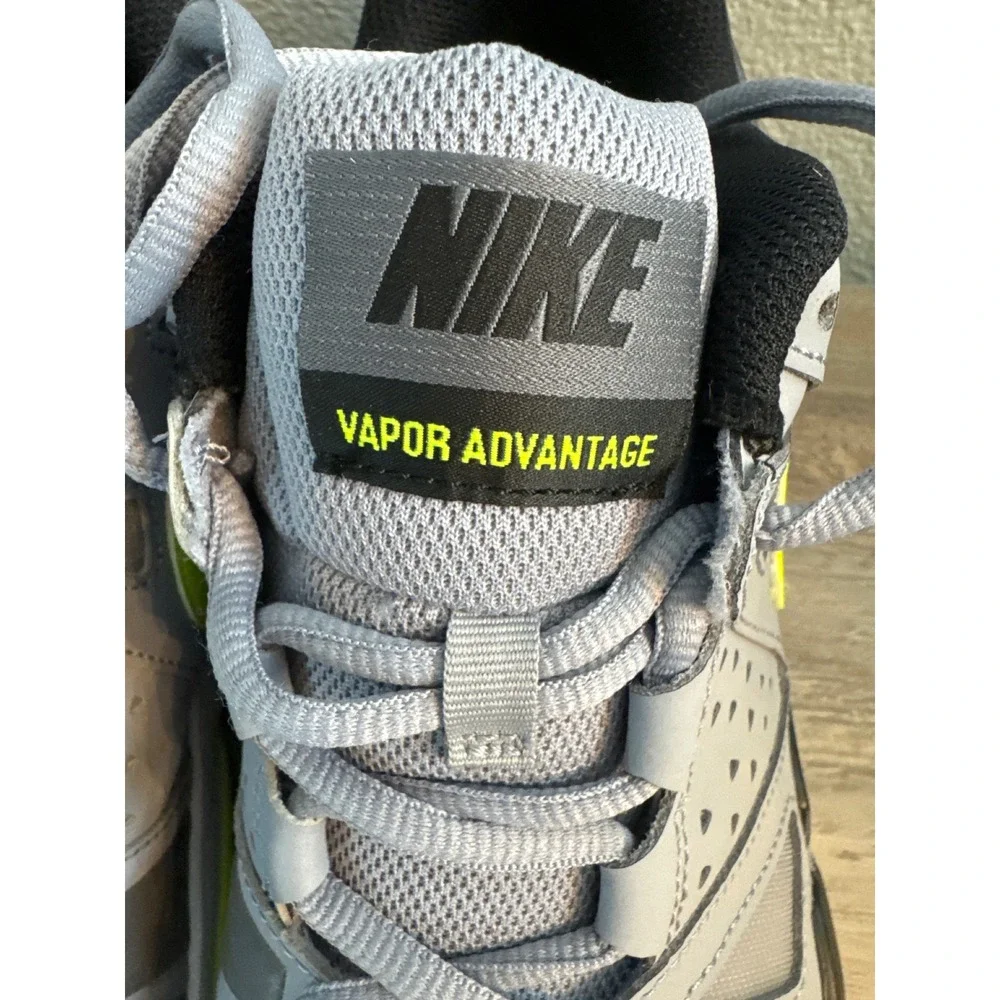 Nike Air Vapor Advantage Mens 12.5 Grey Black Volt Tennis Shoes 599359-070